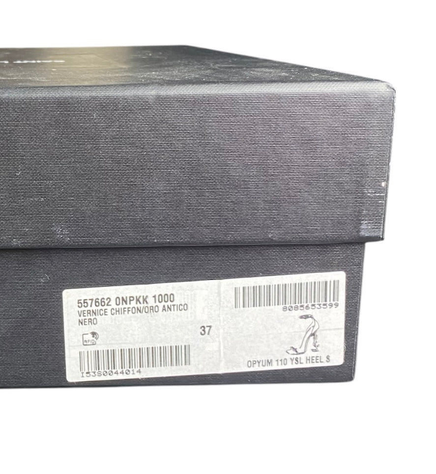 Saint Laurent Black Patent Opyum Sandals - 37