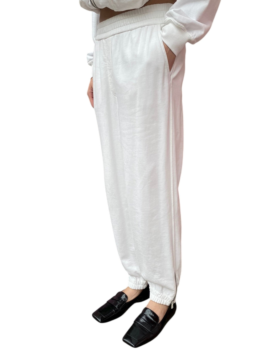 Brunello Cucinelli White Monili Embellished Jogger Pant - M