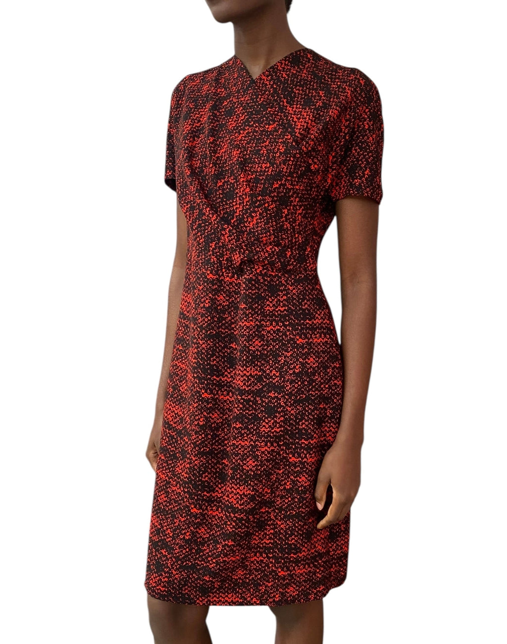 Bottega Veneta Red Printed Wrap Dress - 44 / US 8
