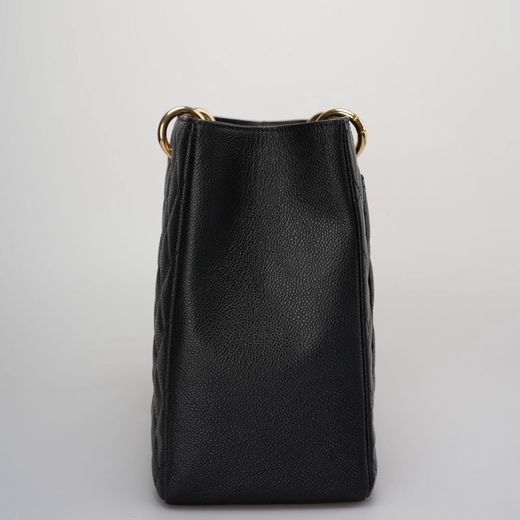 Chanel GST Black Bag in Cavier Leather with Gold Hardware from 2014 part 1