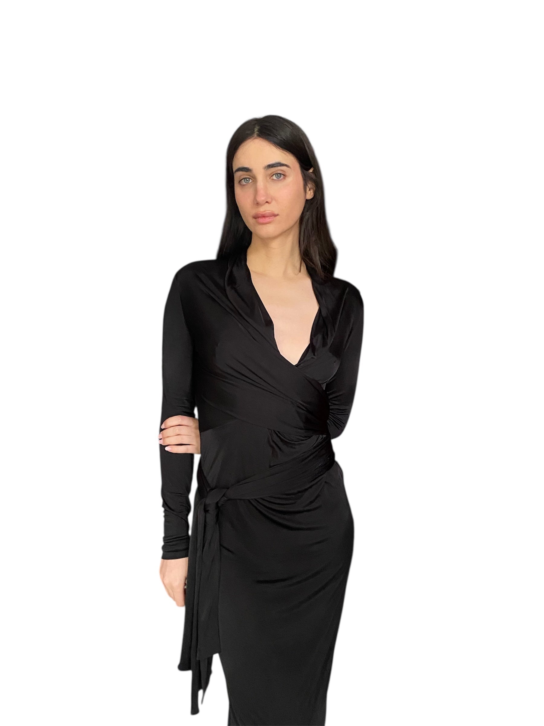 Saint Laurent Jersey Wrap Gown - M / 6