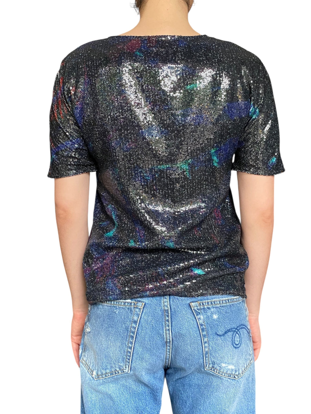 Erdem Blue Sequin Tee - US 2.