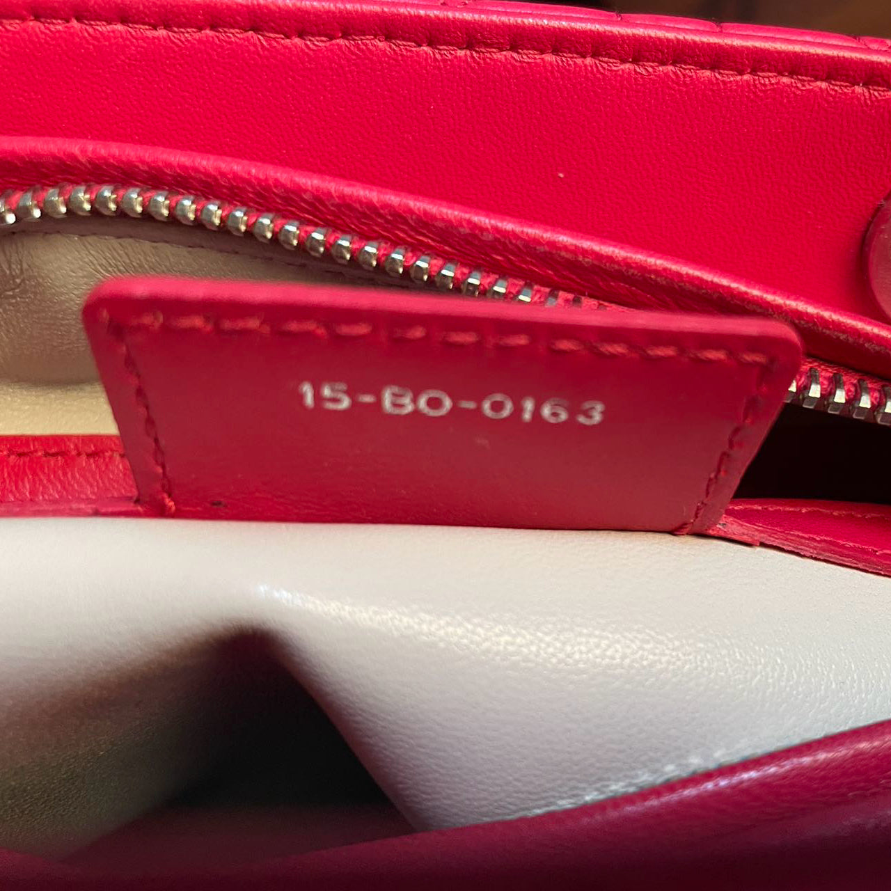 Christian Dior Lady Dior Bag Cannage Medium Handbag in Lambskin Leather  Red White