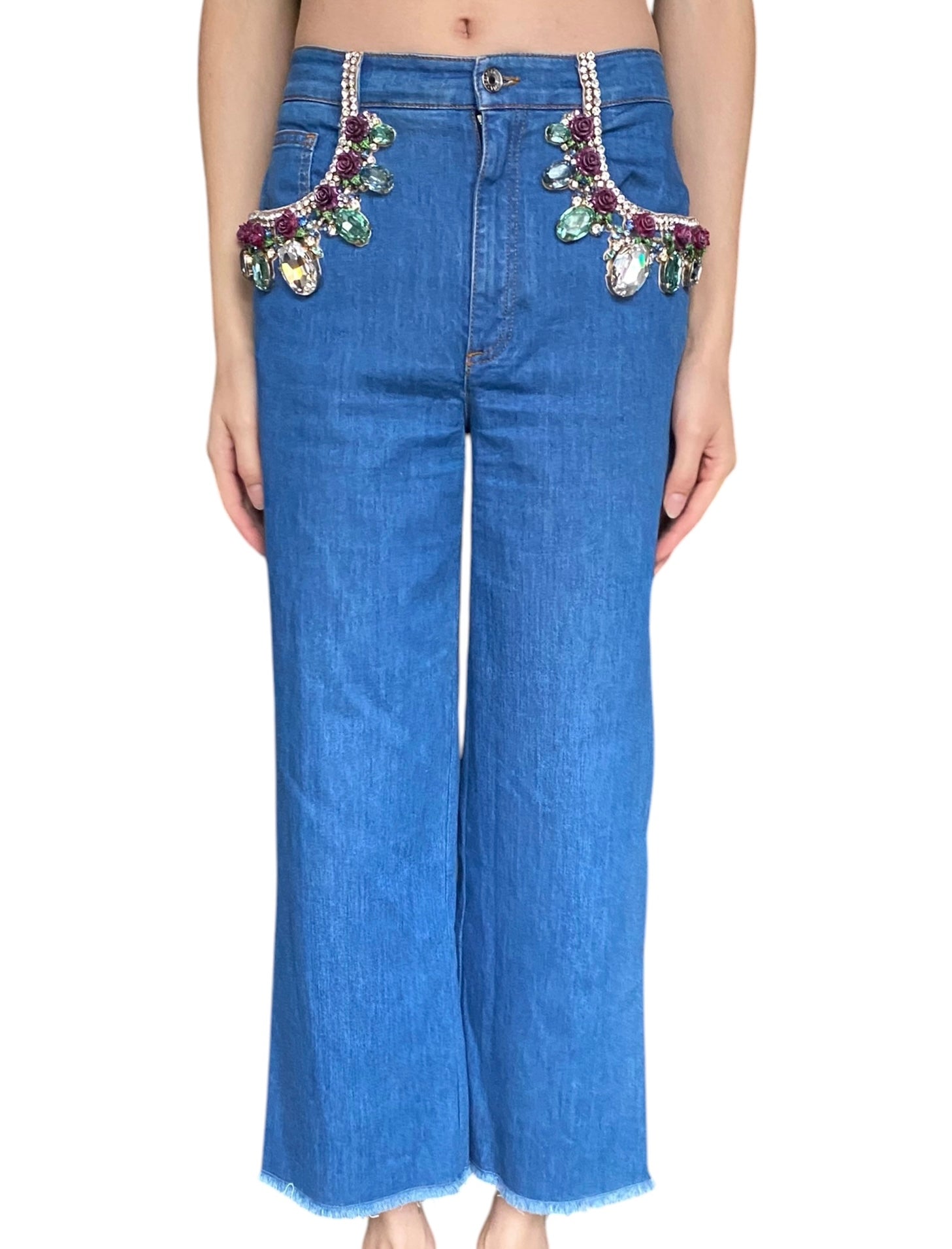 Dolce & Gabbana Jewel Embellished Denim - 38 / US 2-4