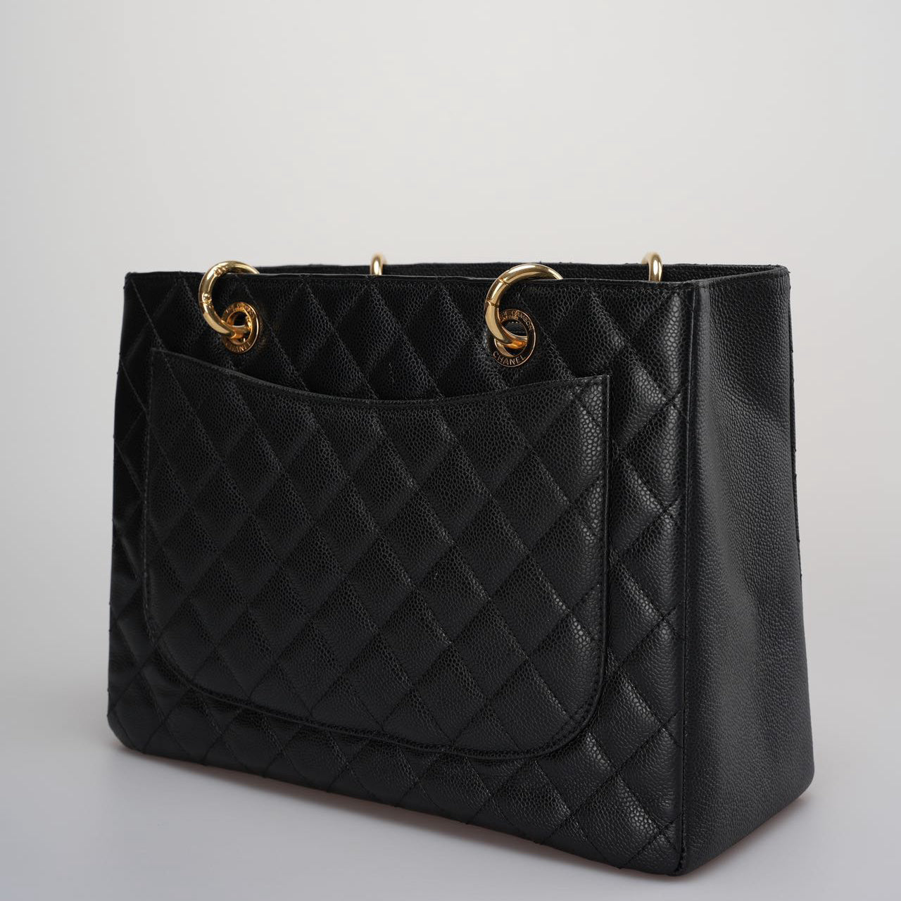 Chanel GST Black Bag in Cavier Leather with Gold Hardware from 2014 part 1