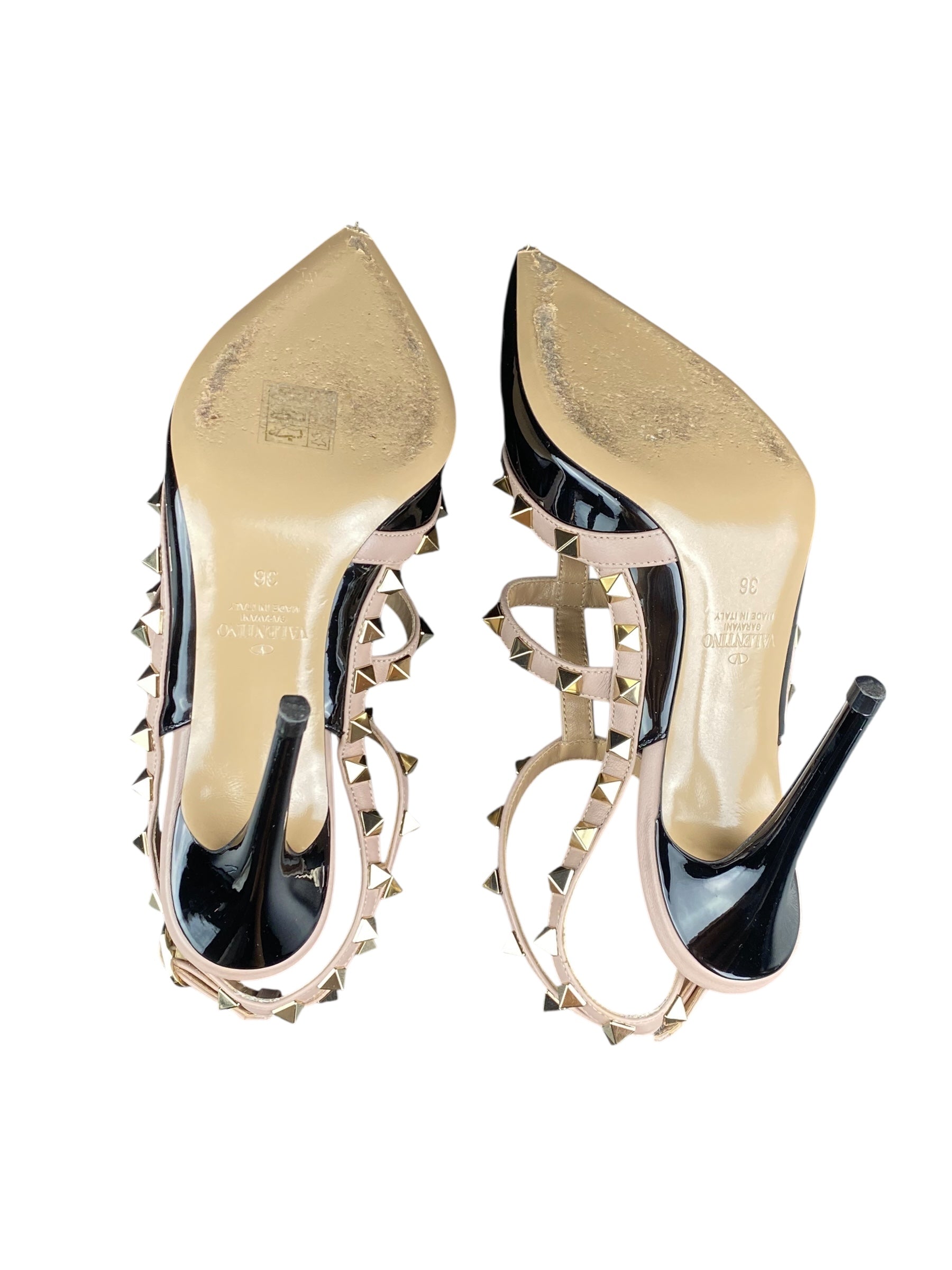 Valentino Patent Leather Rockstud Cage Pumps - 36