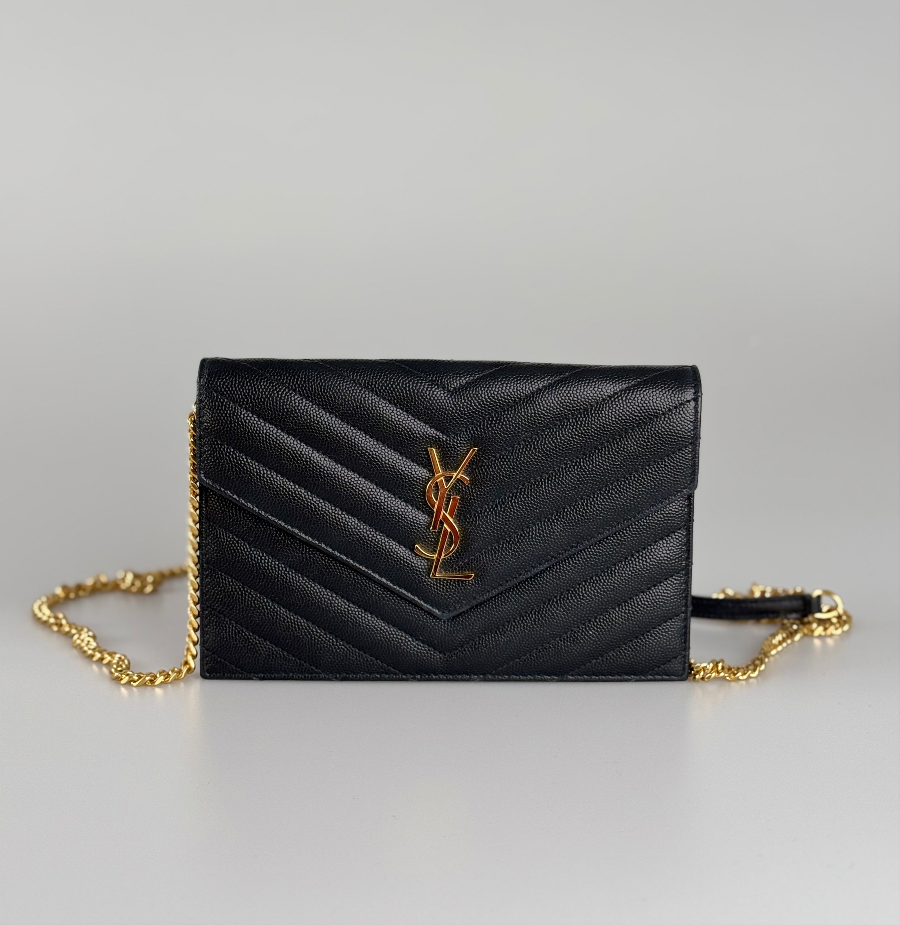 Saint Laurent YSL Chain Wallet Monogram Nero Wallet On A Chain bag