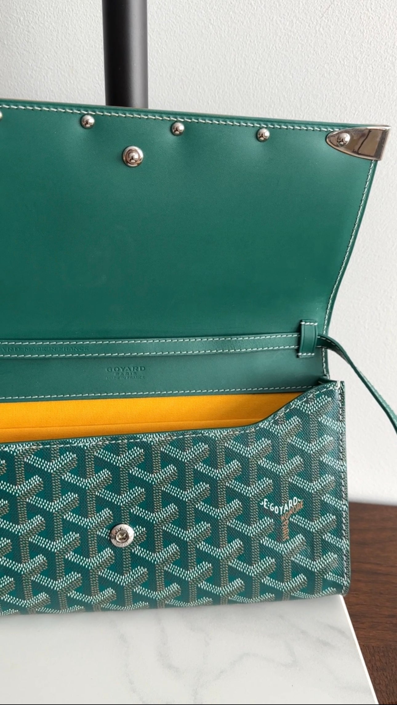 Goyard Monte Carlo PM Clutch Green Crossbody Bag