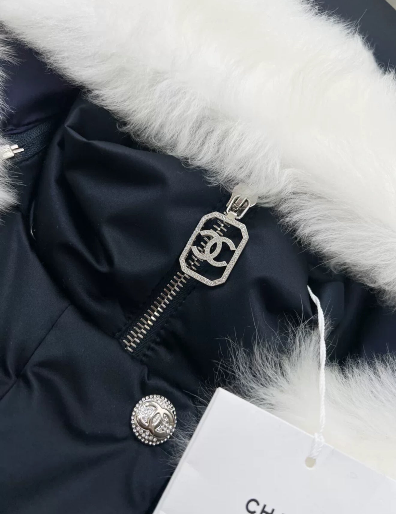 Chanel 23N white fur down jacket