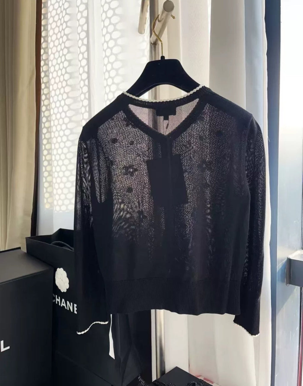 Chanel 24B black knitted igan