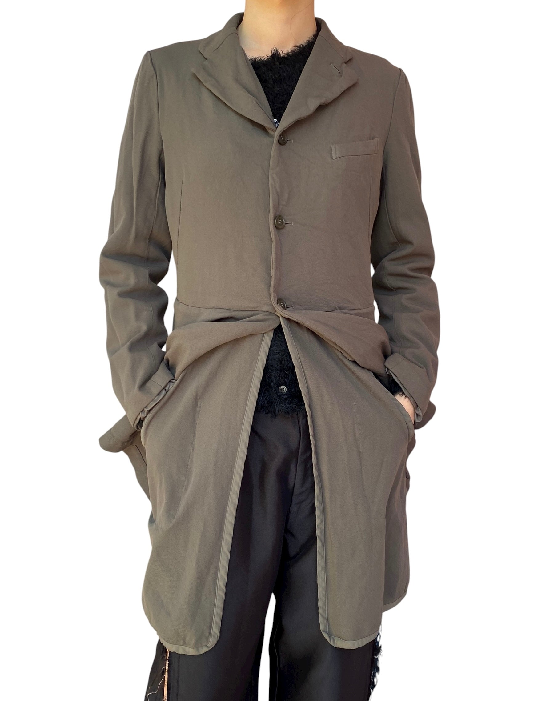 Comme Des Garçons Army Green Layered Coat - L / US 10