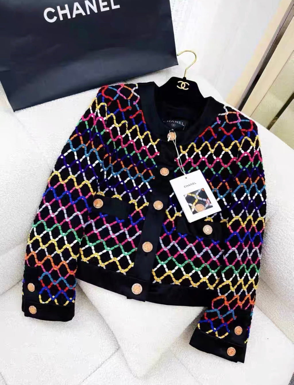 Chanel 22S black & Multicolor jacket size 36