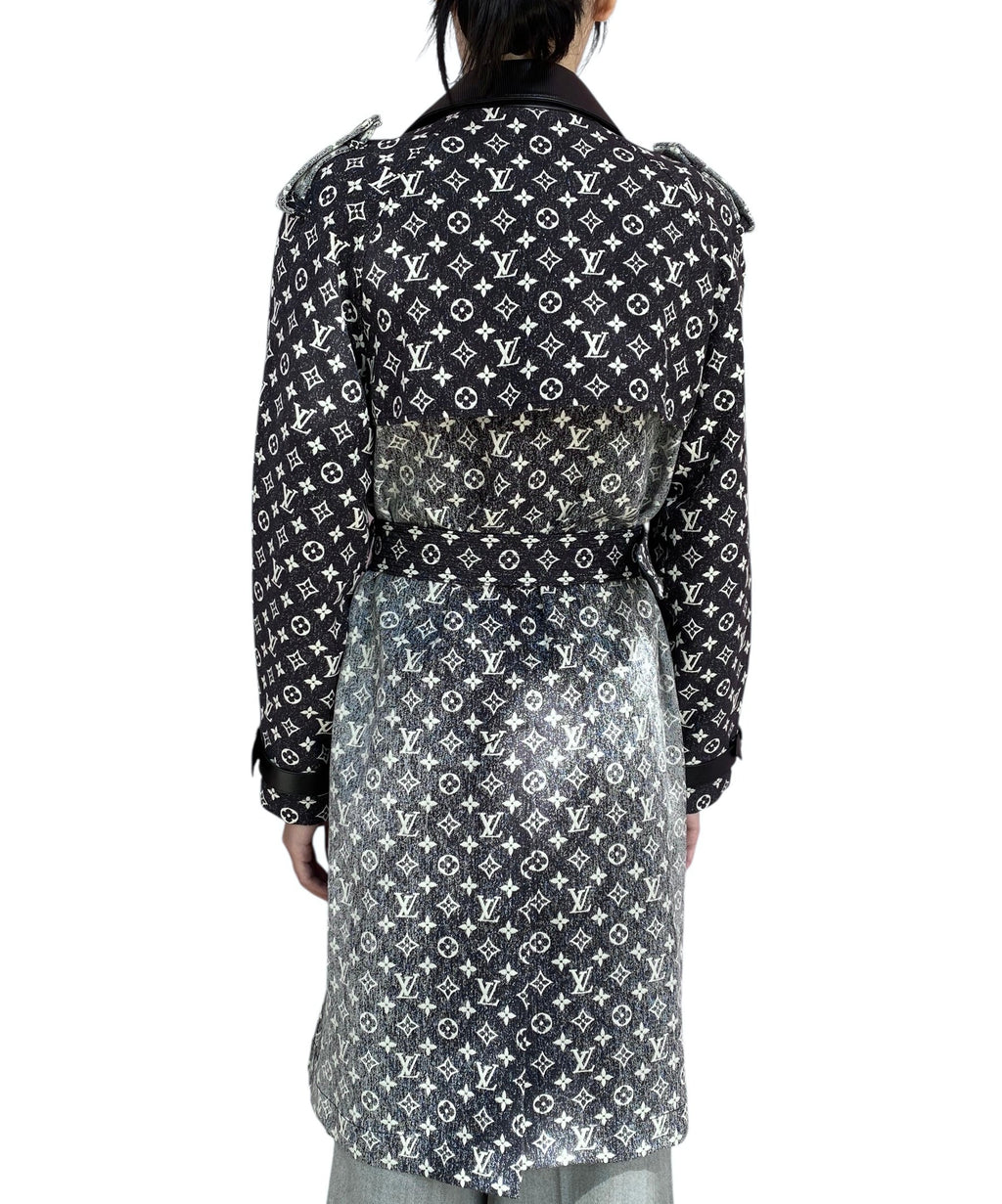 Louis Vuitton 2023 Black Denim Monogram Trench Coat - 38