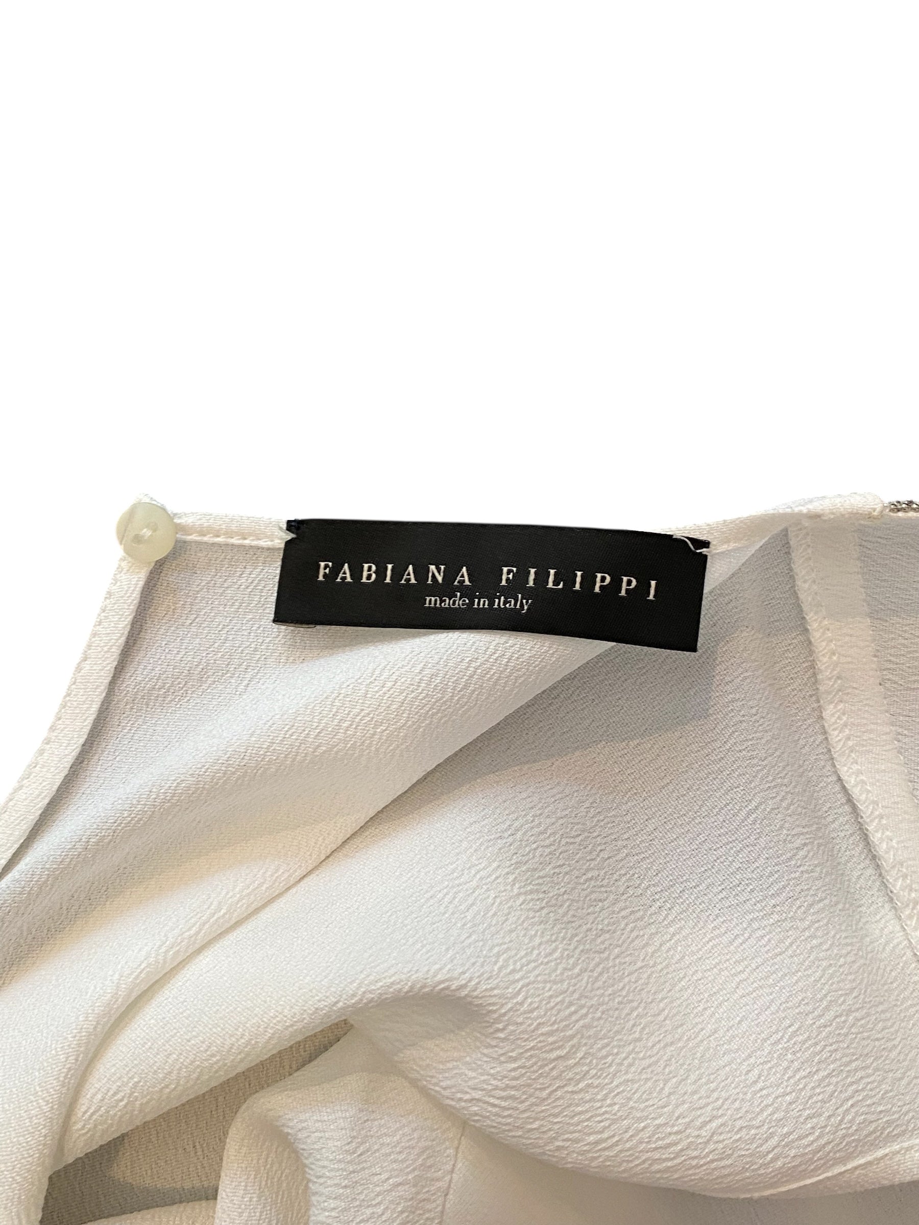 Fabiana Fillipi White Monili Silk Layered Tank - IT 42 / US 6 / S