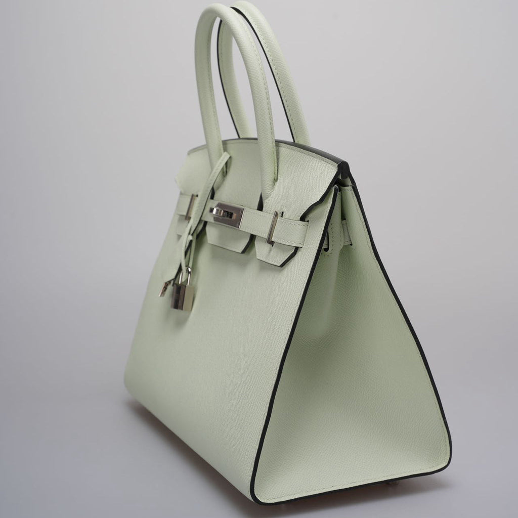 Hermes Birkin Sellier 30 Bag In Vert Fizz Epsom Leather With Palladium Hardware from 2023