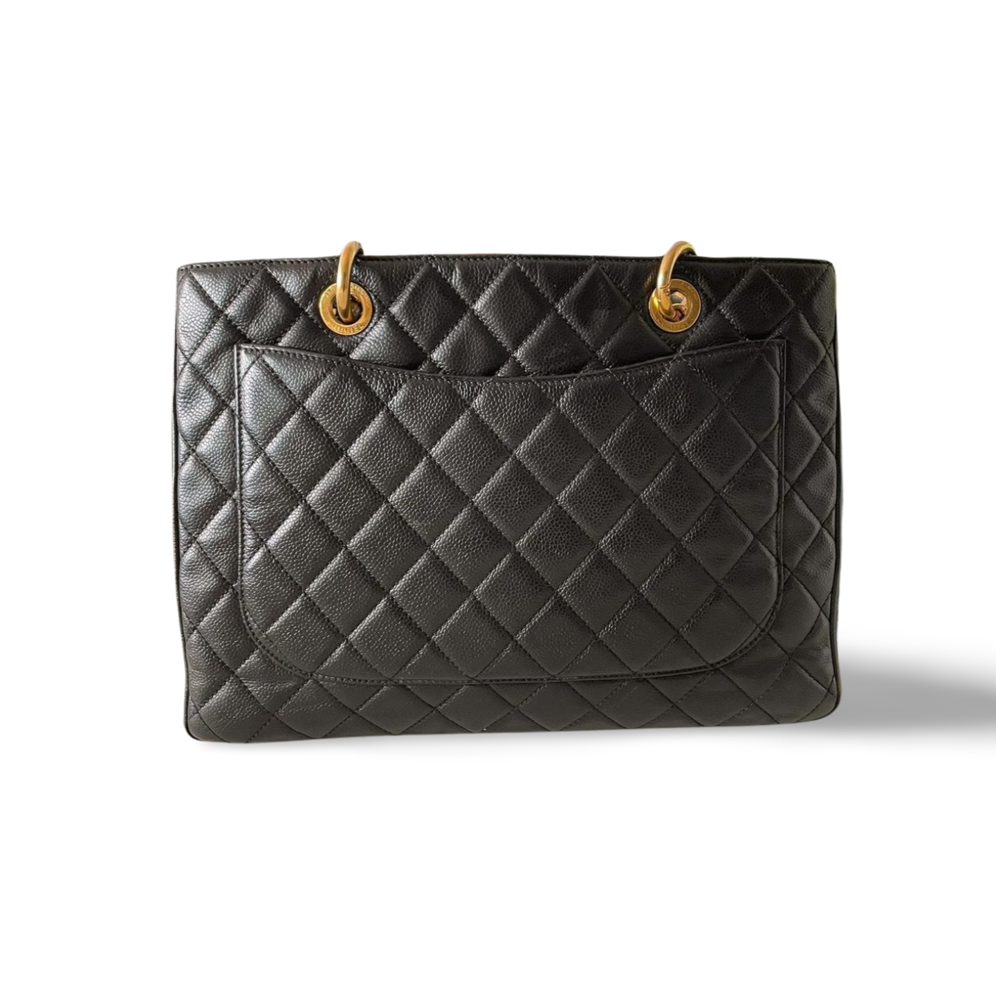 Chanel Black Grand Shopping Tote Bag in Caviar Leather with Gold Hardware