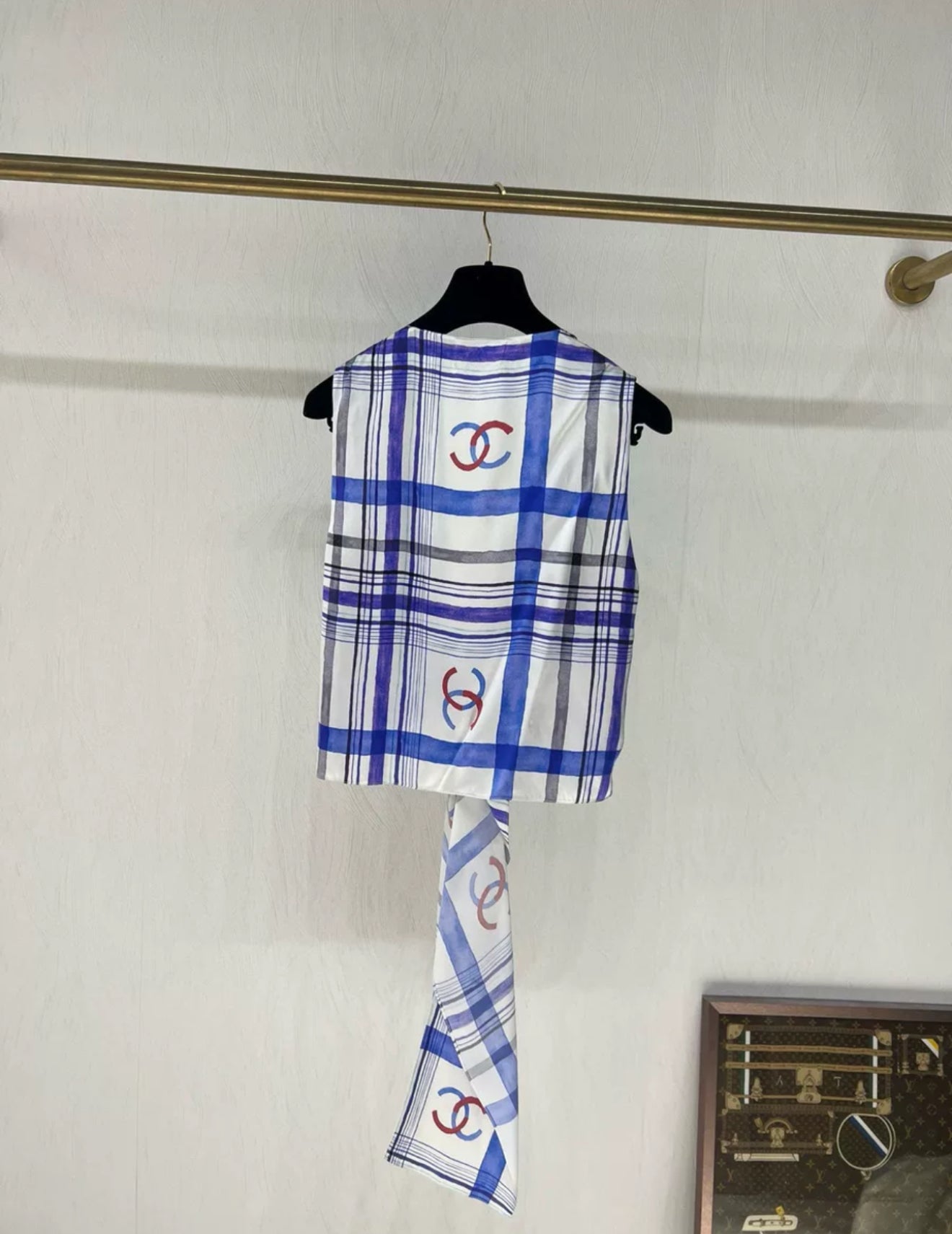 Chanel 23P Blue & White silk shirt