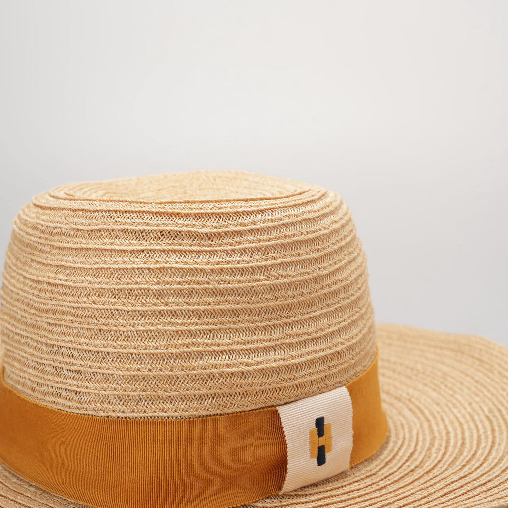 Hermes Linen Raffia Straw Hat 59 Natural Material Hats