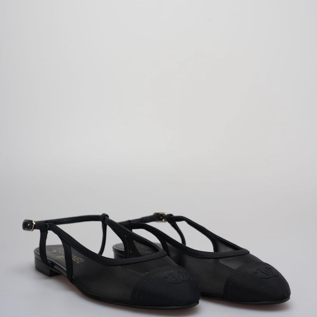 Chanel Slingback Sandals Size 39 in Black