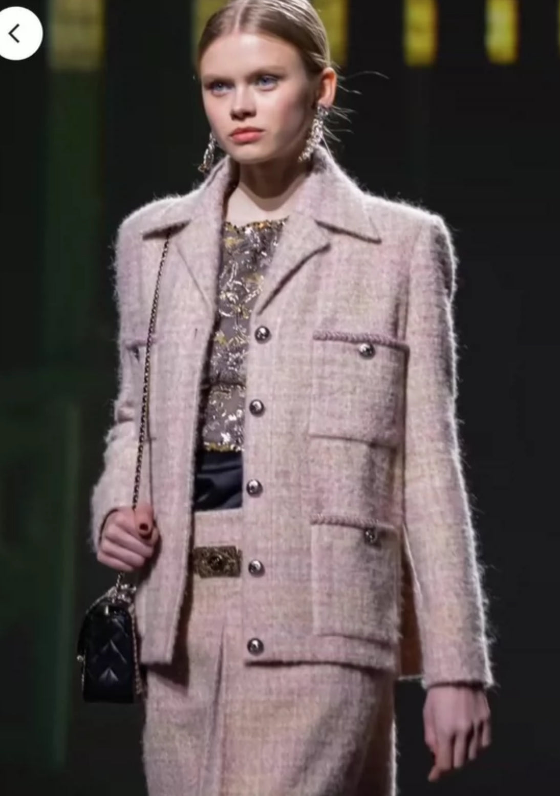 Chanel 24A pink & beige tweed jacket