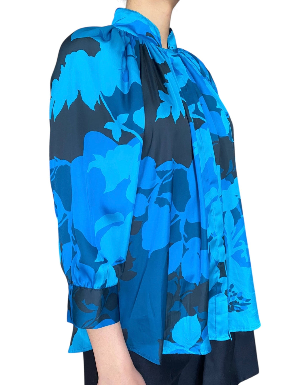 Smythe Blue Floral Printed Blouse - M