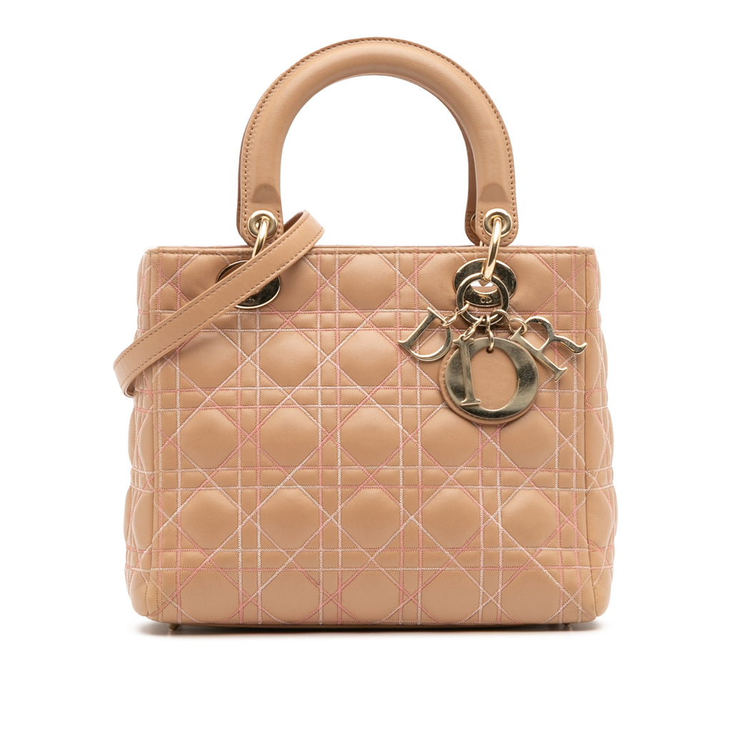 Lady Dior Bag Cannage Quilt Lambskin Medium