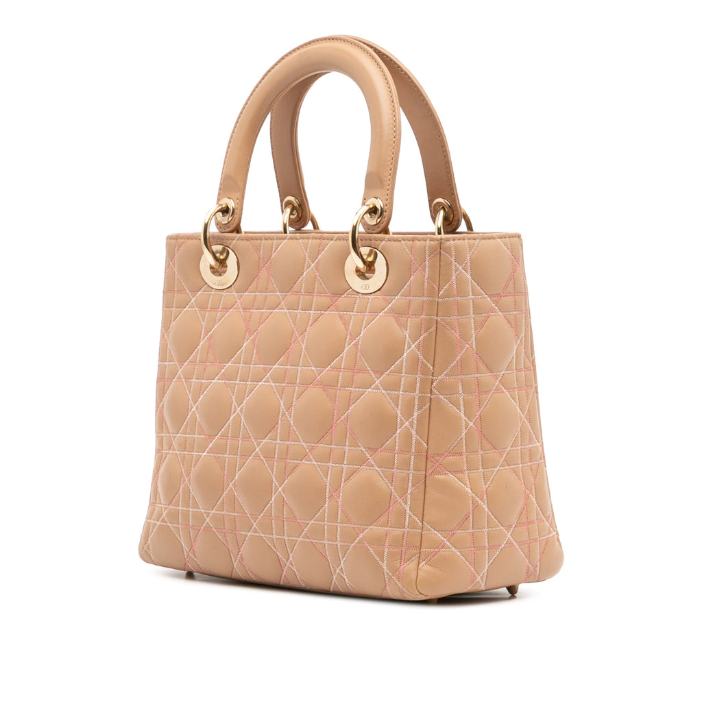 Lady Dior Bag Cannage Quilt Lambskin Medium