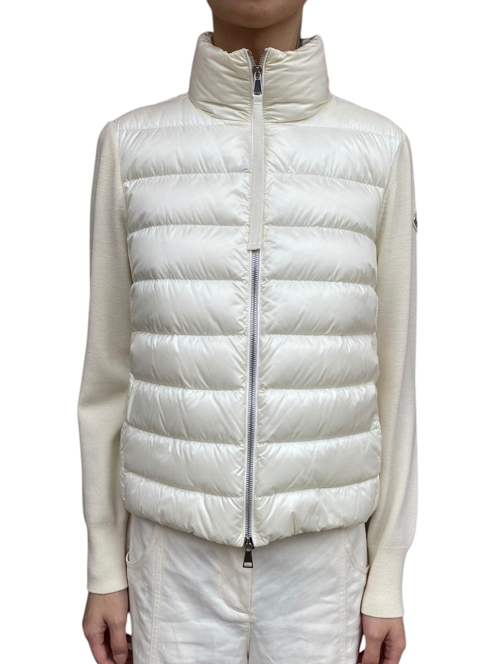 Moncler Ivory Tricot Padded igan - M / US 6-8