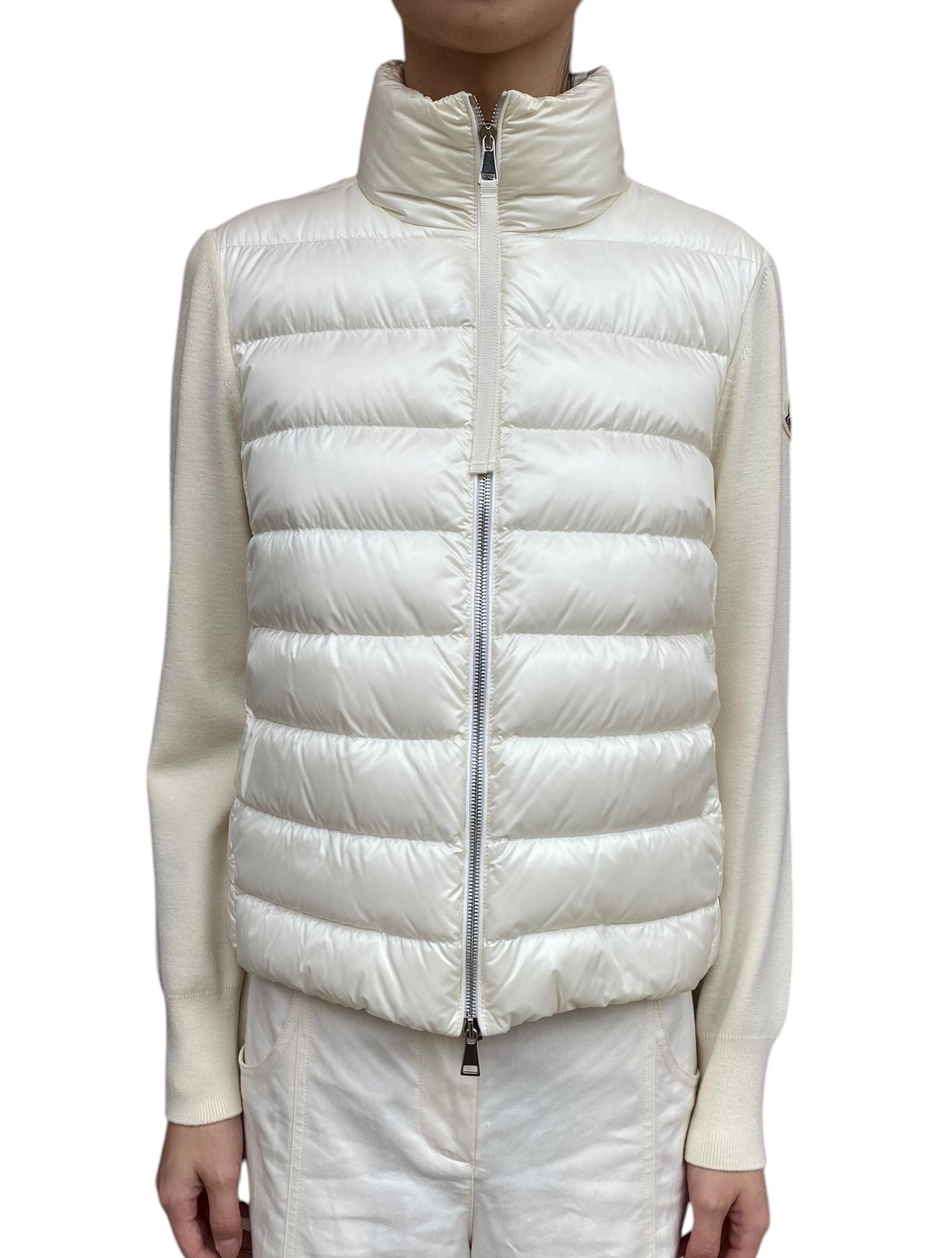 Moncler Ivory Tricot Padded igan - M / US 6-8