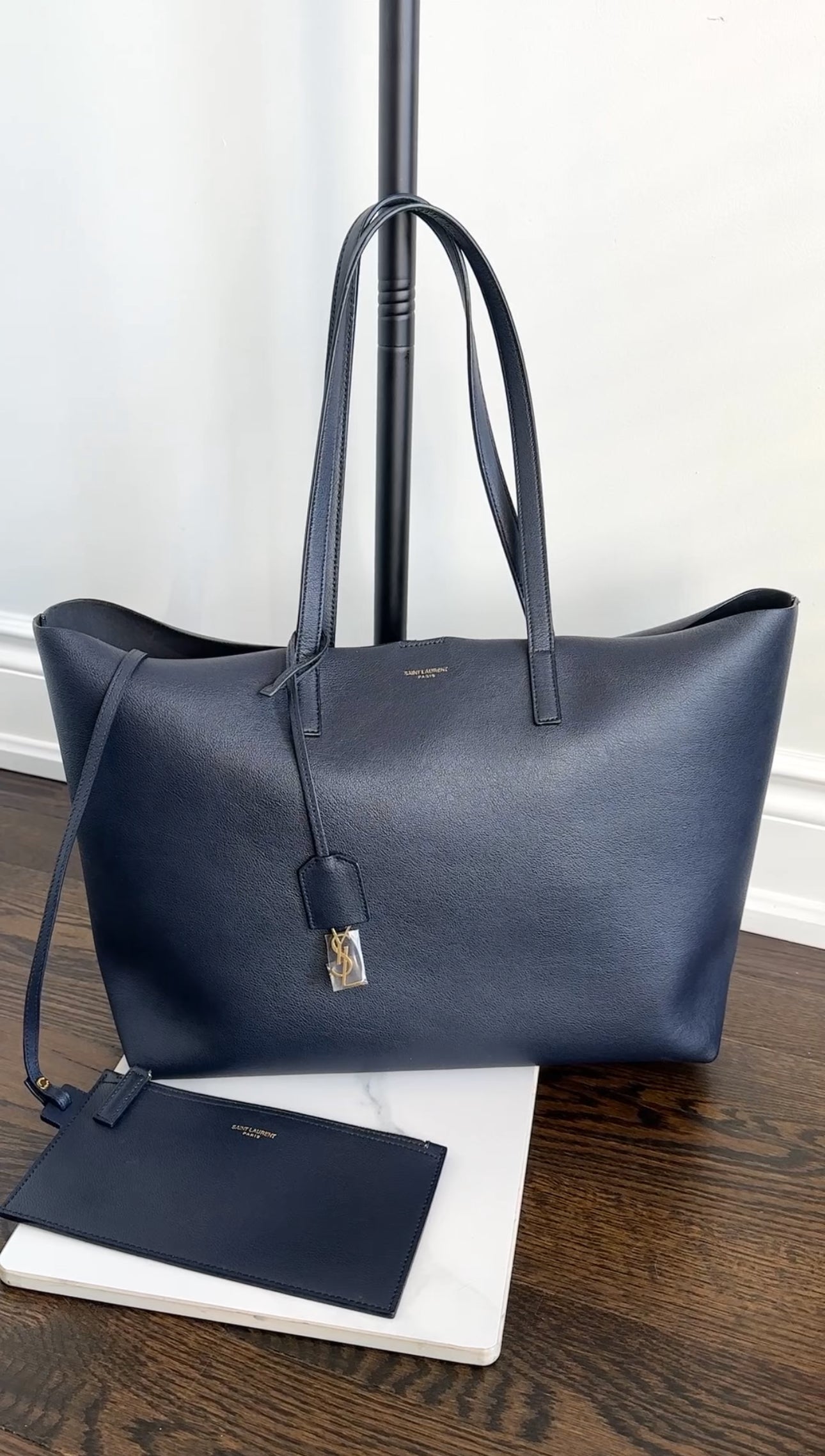 Saint Laurent Midnight Navy East West Shopping Tote Bag
