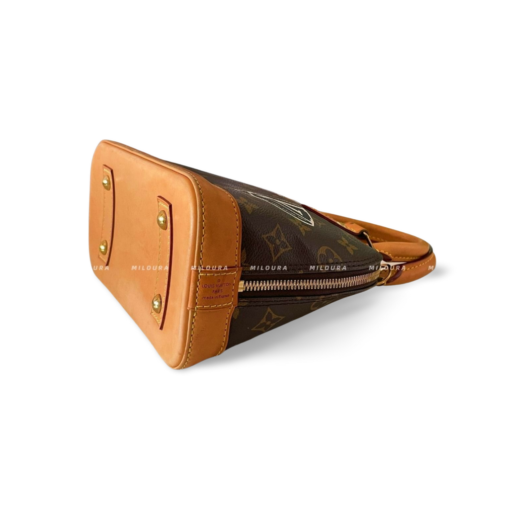 Louis Vuitton Alma BB Monogramm-Canvas Brown Bag Gold Hardware