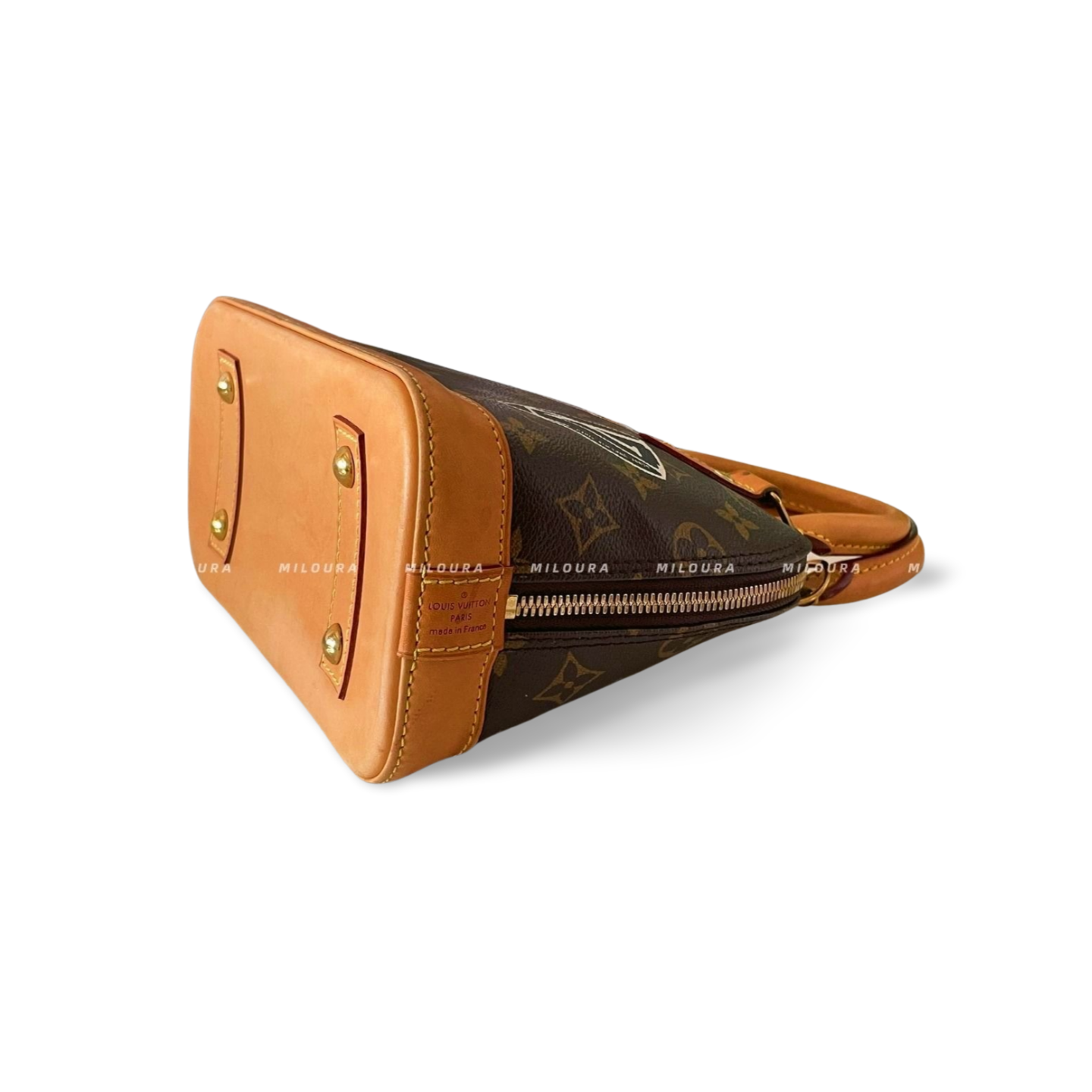 Louis Vuitton Alma BB Monogramm-Canvas Brown Bag Gold Hardware