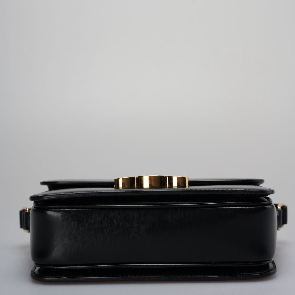 Celine Black Triomphe Crossbody Bag Pre-Owned 2021 Small Calfskin