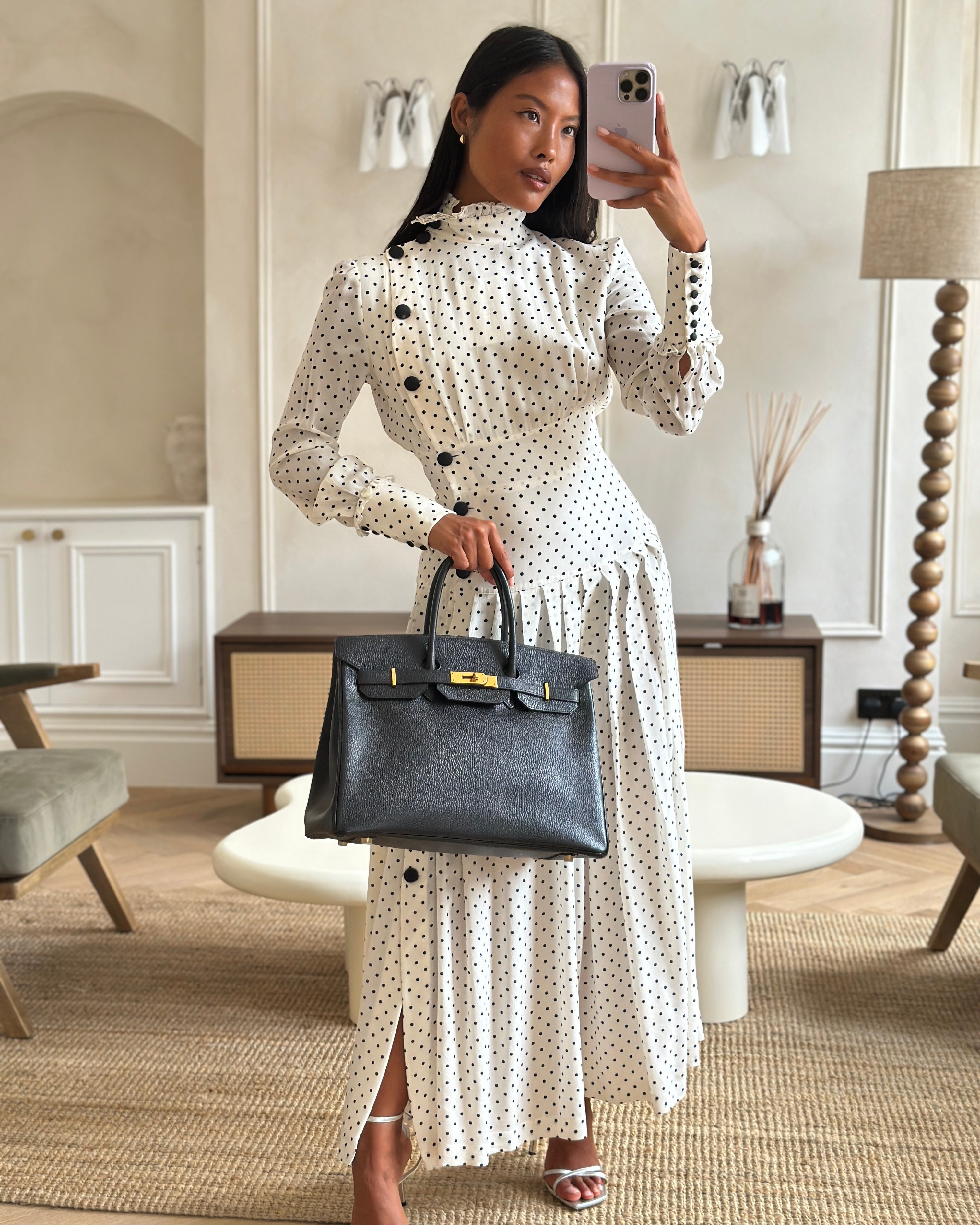 Hermès Birkin 35 Retourne Bag in Black Ardennes Leather with Gold Hardware