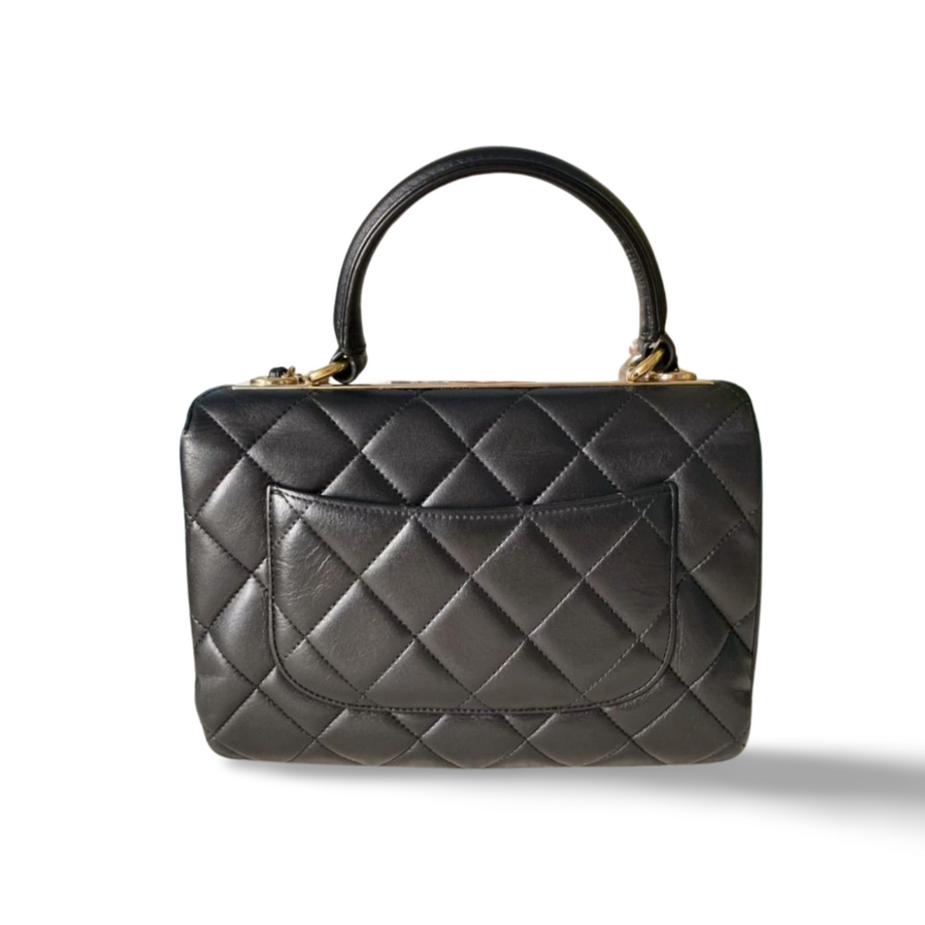 Chanel Trendy CC in Black Lambleather with Gold Hardware Small
