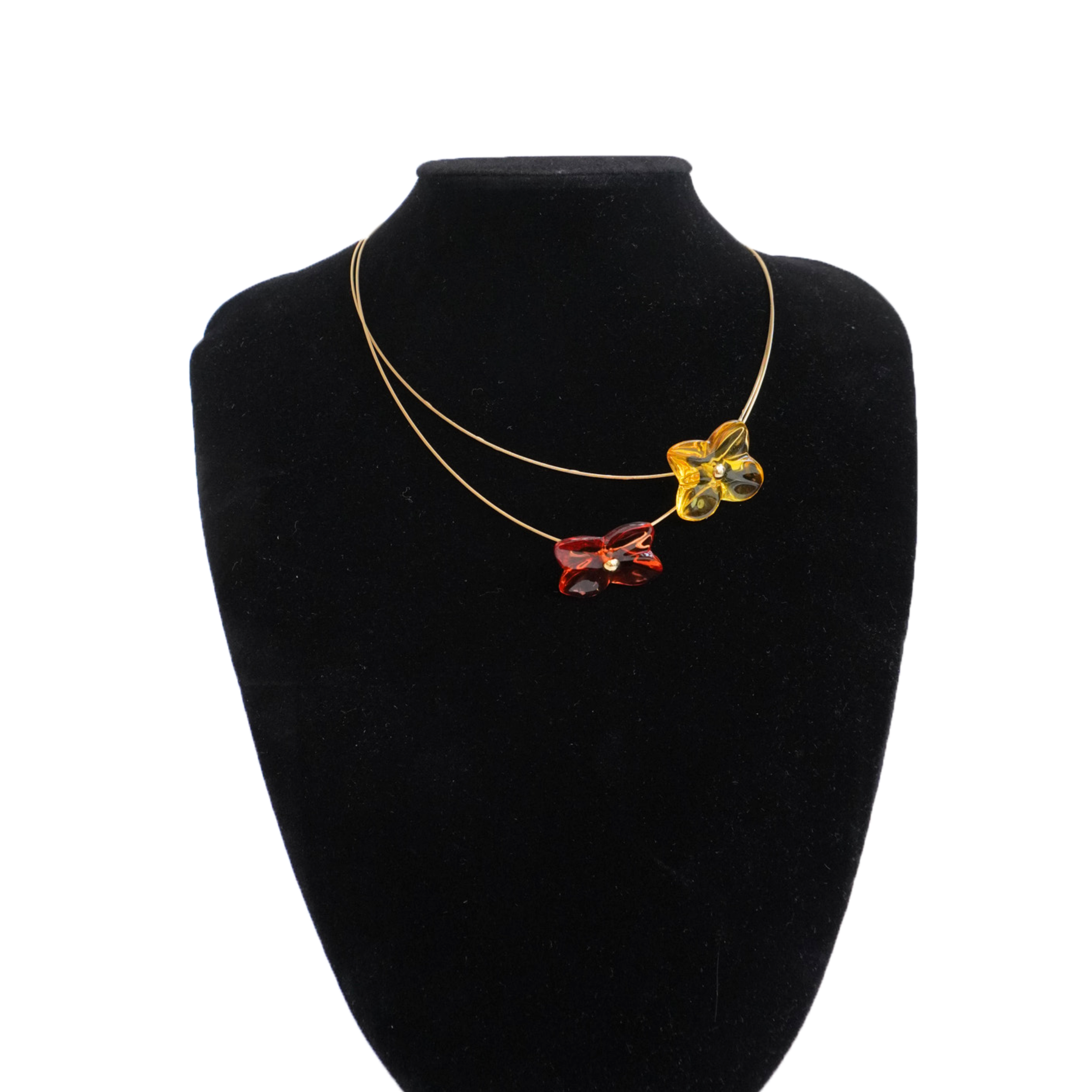 Baccarat Gold 'Hortensia Flower' Crystal Necklace
