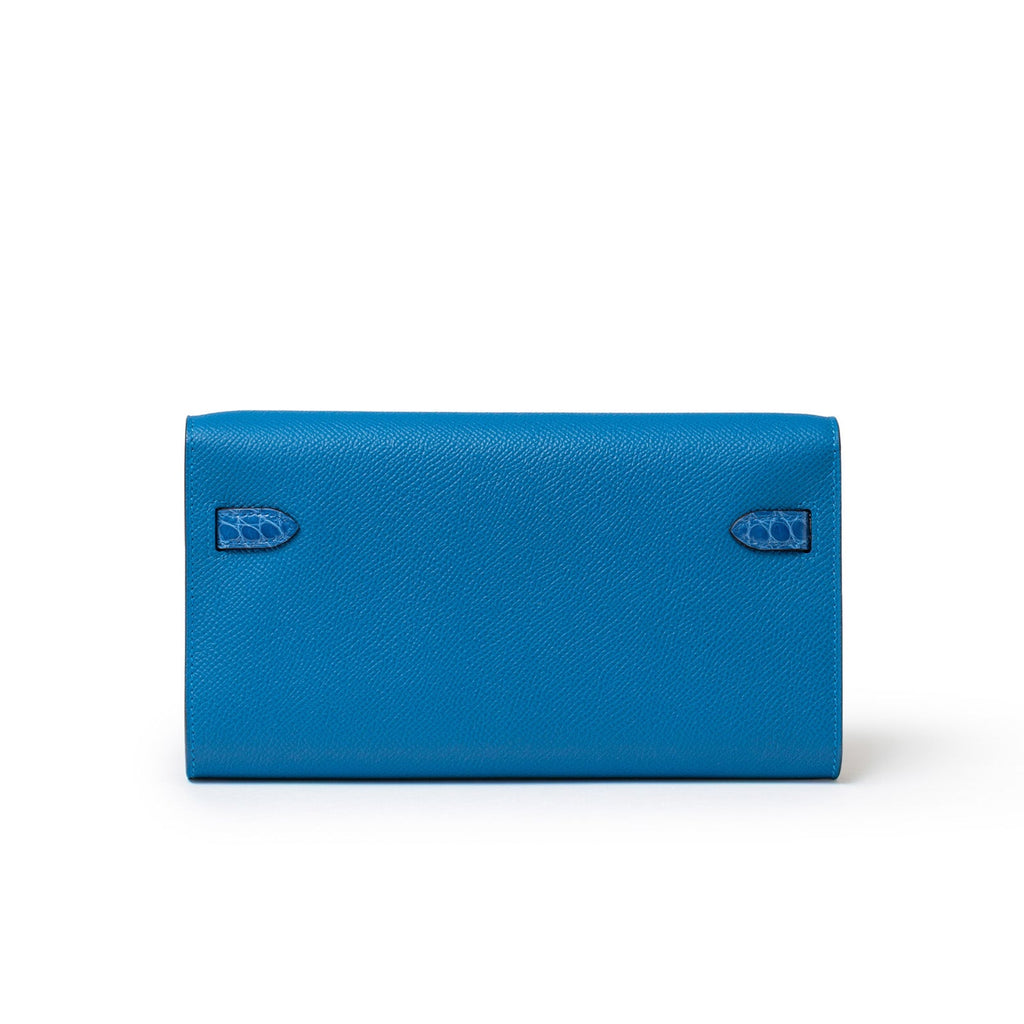 Hermès Kelly To Go Touch Mykonos/Blue Zellige Shiny Alligator/Epsom Palladium Hardware