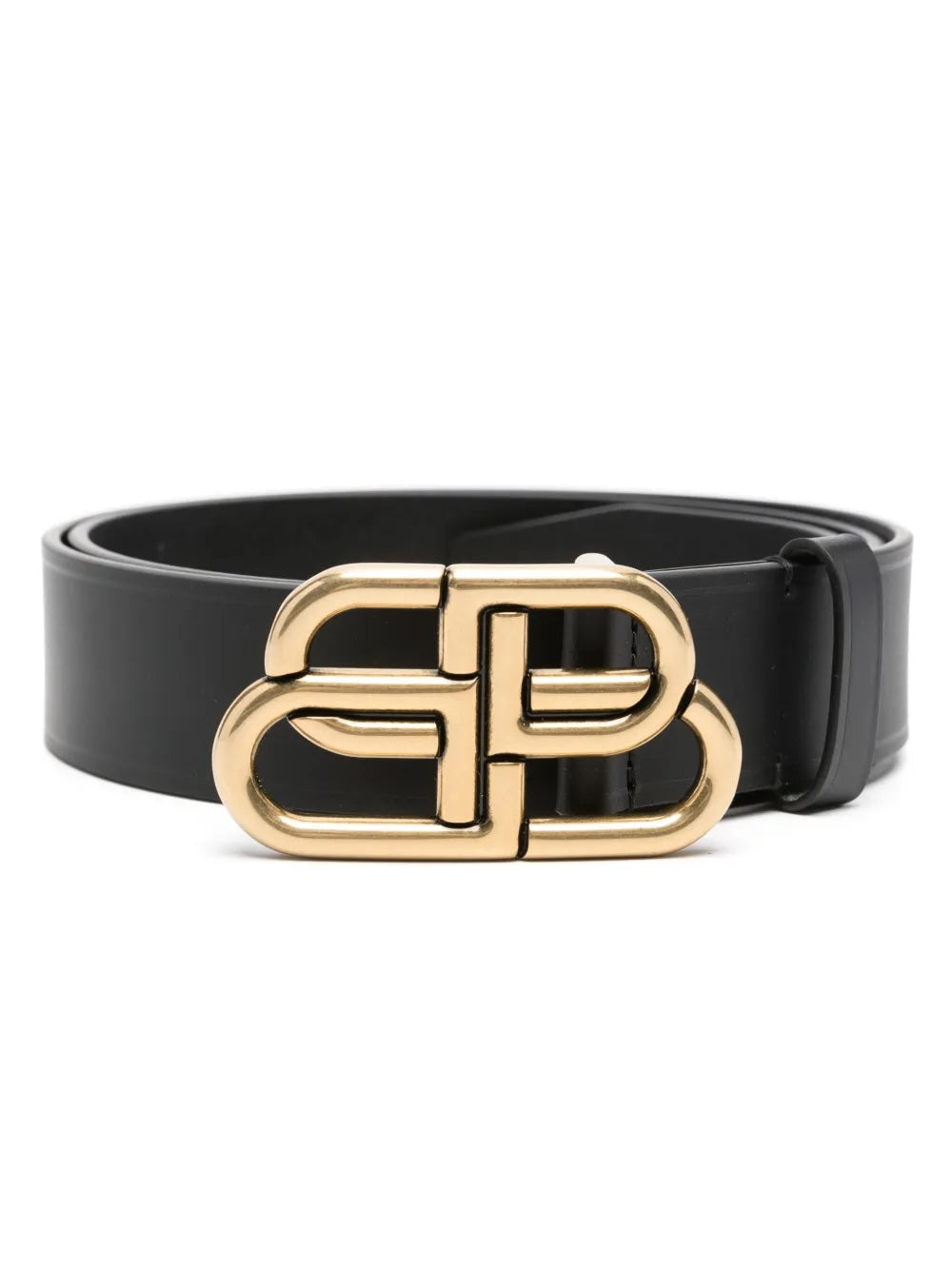 BALENCIAGA BB LOGO CALFSKIN LEATHER BELT