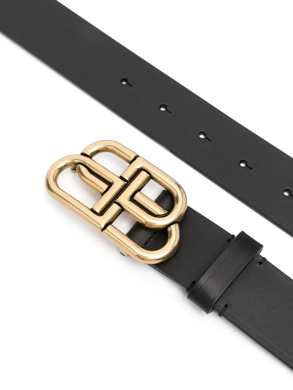 BALENCIAGA BB LOGO CALFSKIN LEATHER BELT