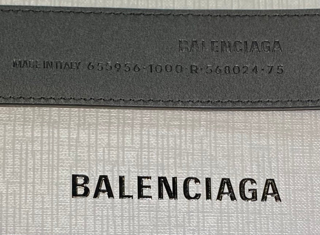 BALENCIAGA CROC EMBOSSED HOURGLASS B-LOGO LEATHER BELT