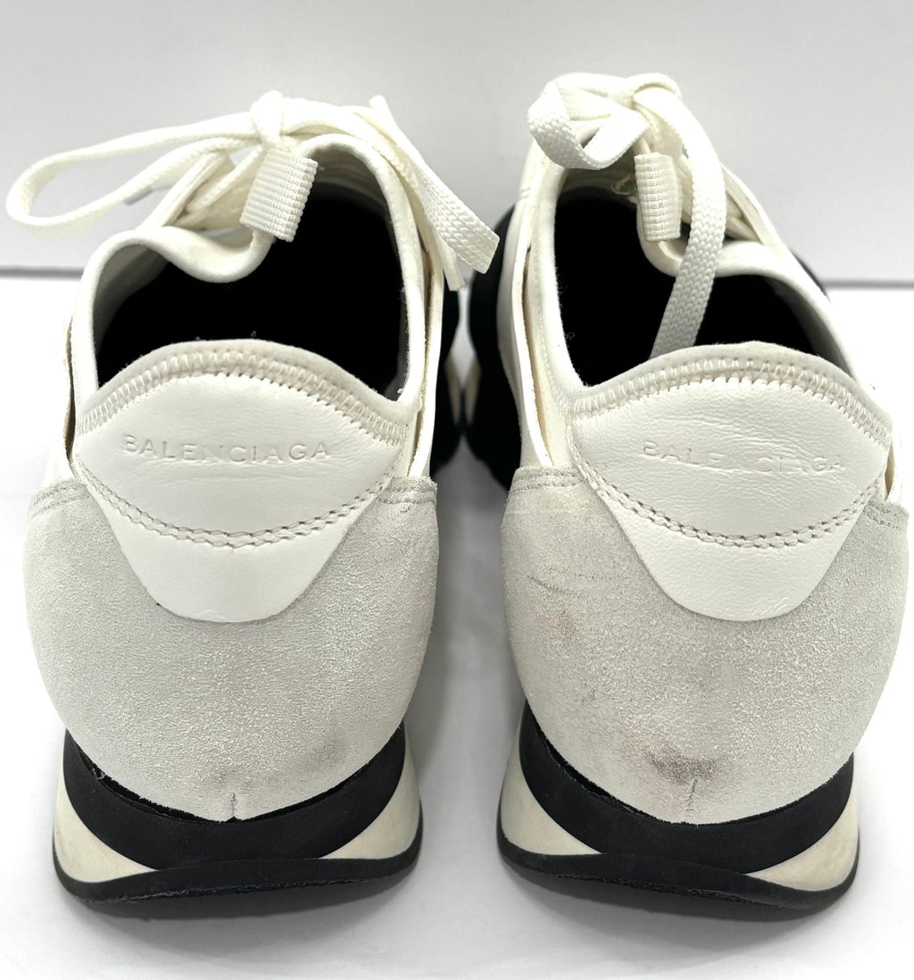 BALENCIAGA RACE RUNNER CALFSKIN & MESH SNEAKERS
