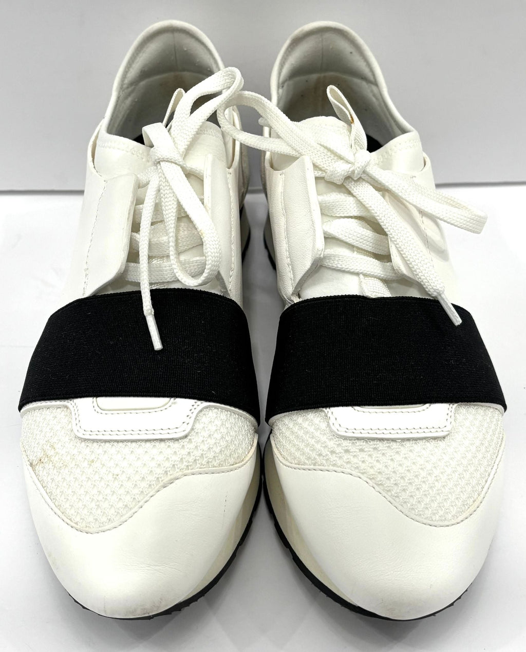 BALENCIAGA RACE RUNNER CALFSKIN & MESH SNEAKERS