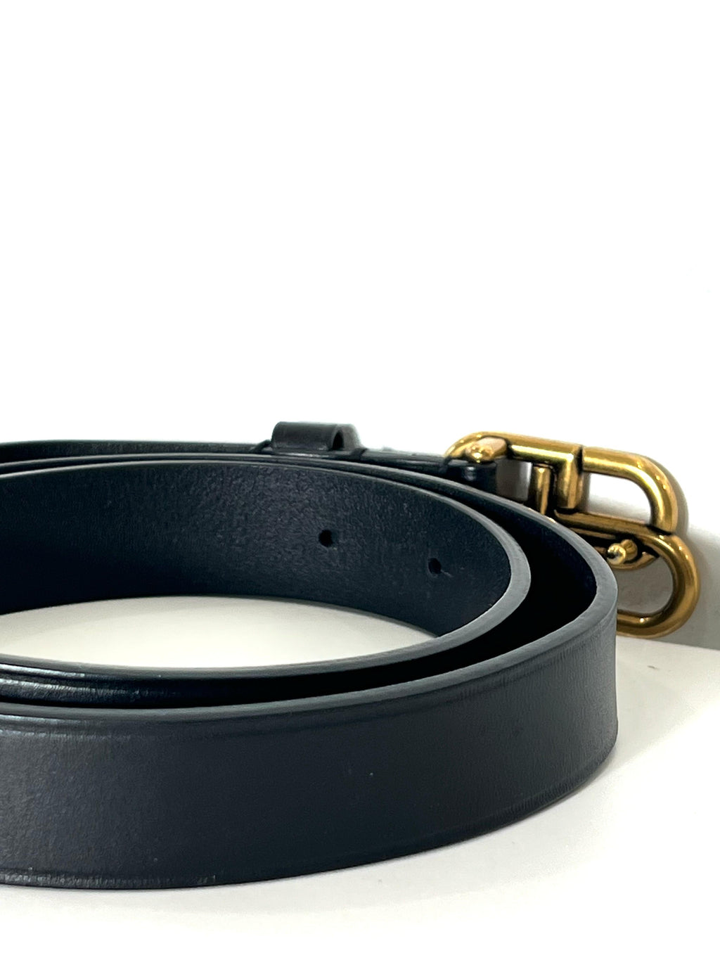 BALENCIAGA BB LOGO CALFSKIN LEATHER BELT