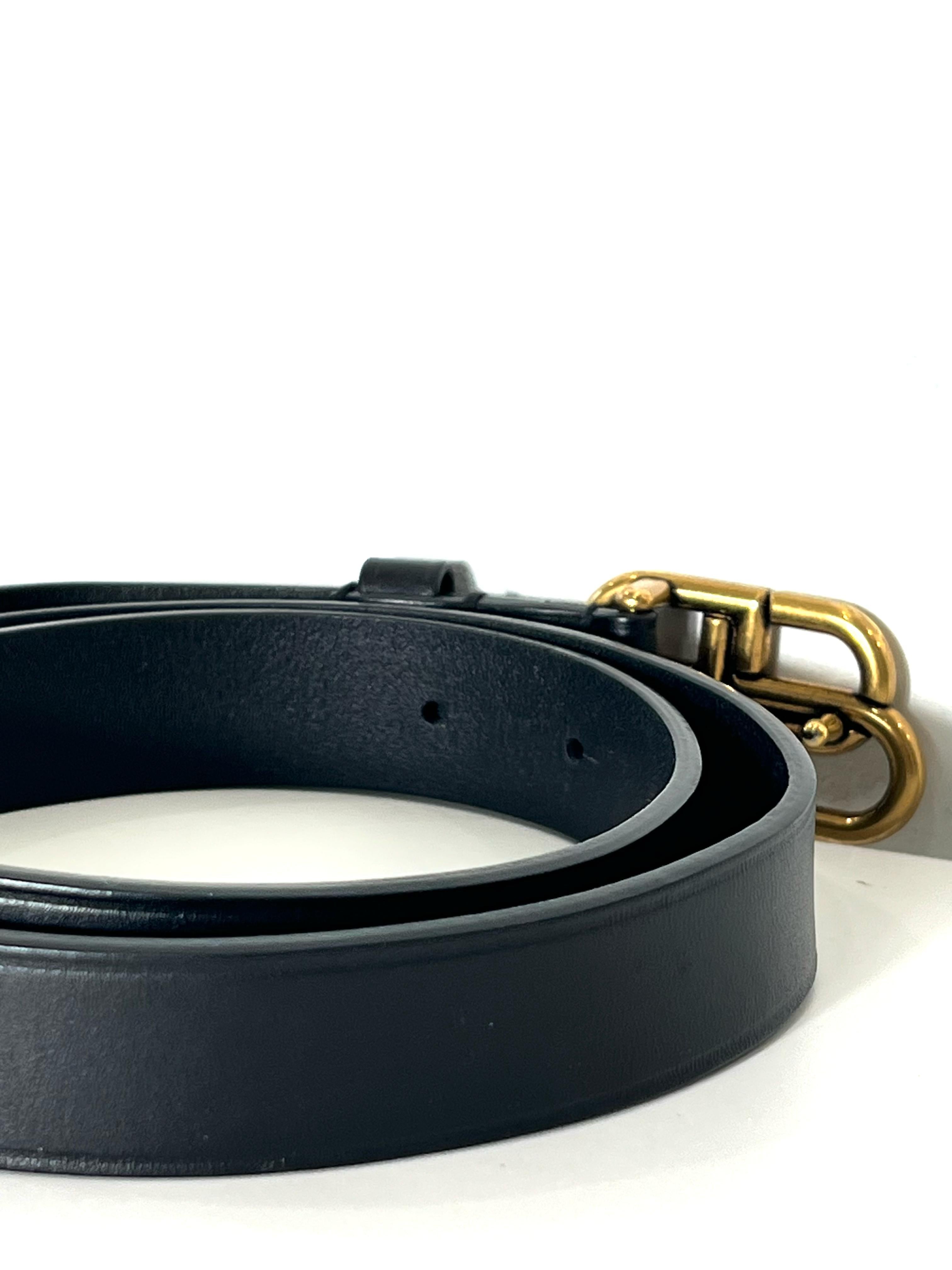 BALENCIAGA BB LOGO CALFSKIN LEATHER BELT
