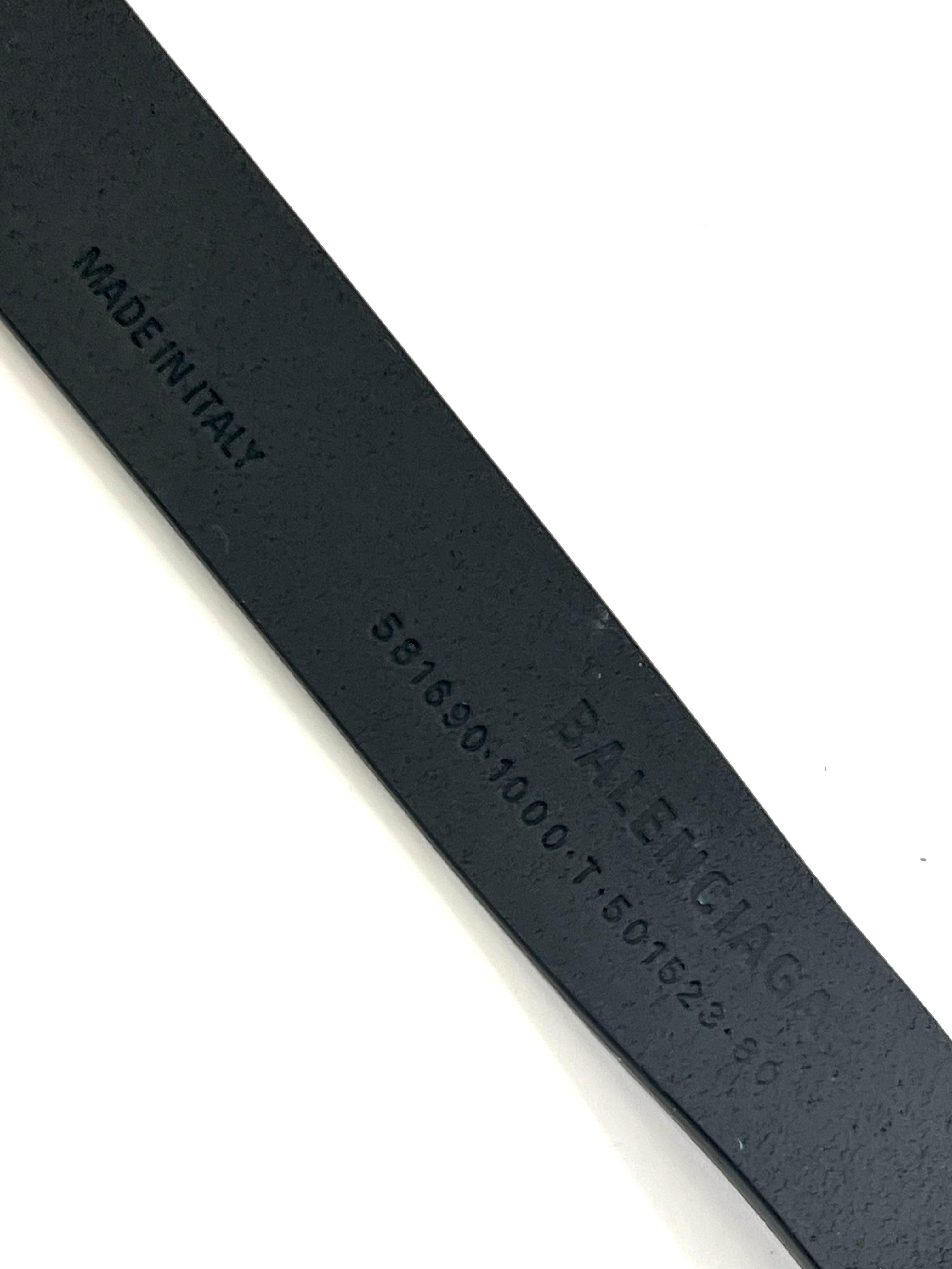 BALENCIAGA BB LOGO CALFSKIN LEATHER BELT