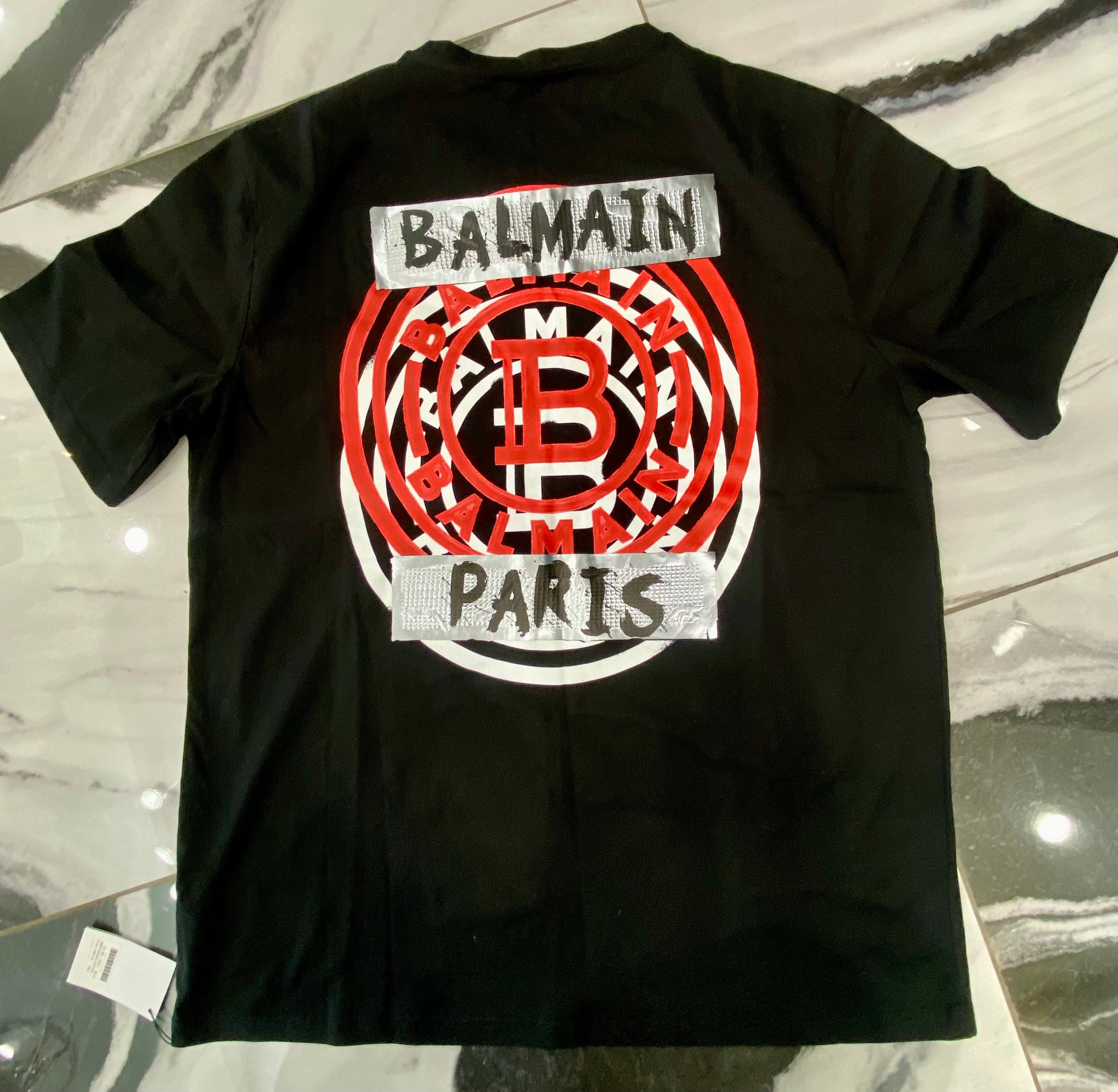 BALMAIN PARIS 1339 BACK PRINT T-SHIRT