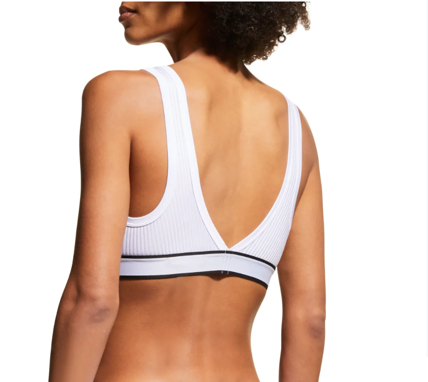 BALMAIN RIBBED MICROFIBER TRIANGLE BRA