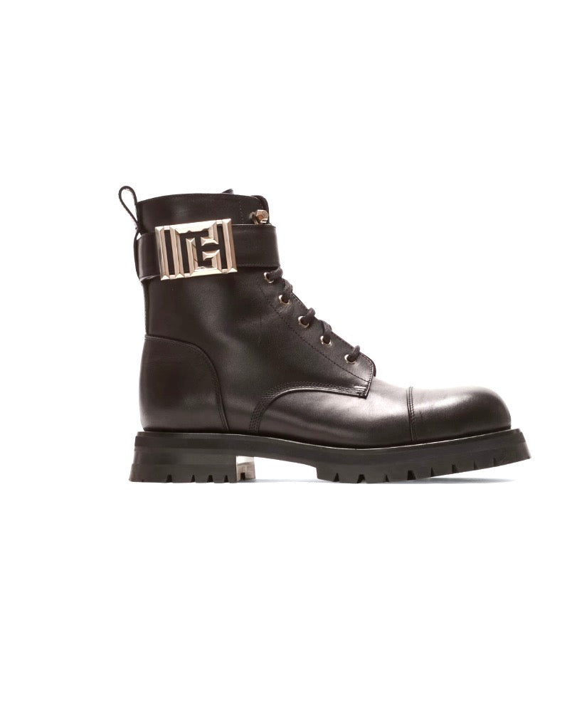 BALMAIN CHARLIE CALFSKIN LEATHER RANGER BOOTS
