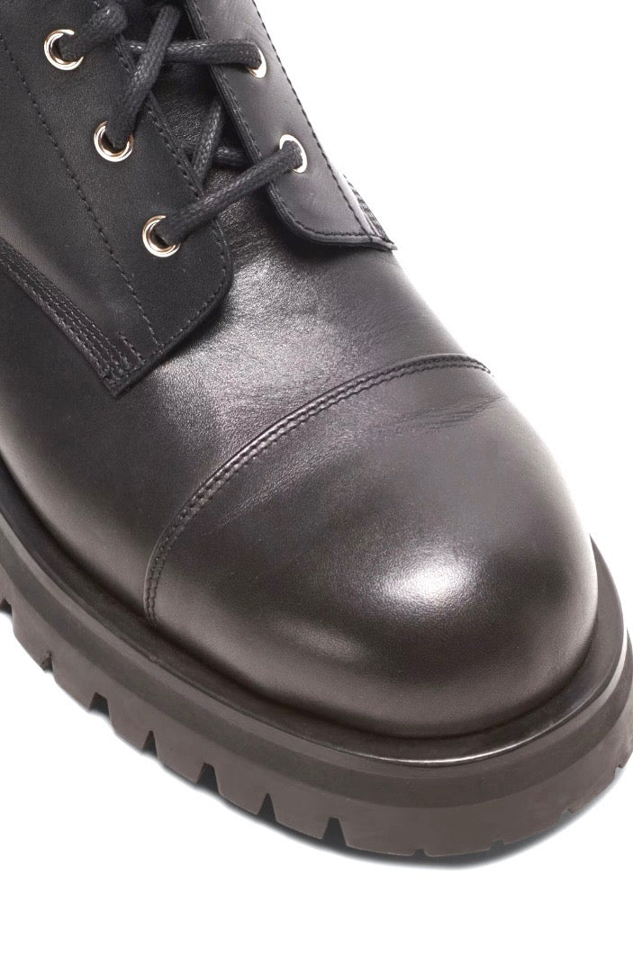 BALMAIN CHARLIE CALFSKIN LEATHER RANGER BOOTS