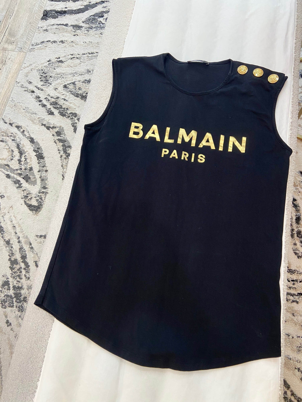 BALMAIN ECO-DESIGNED 3 BUTTON LOGO PRINT T-SHIRT